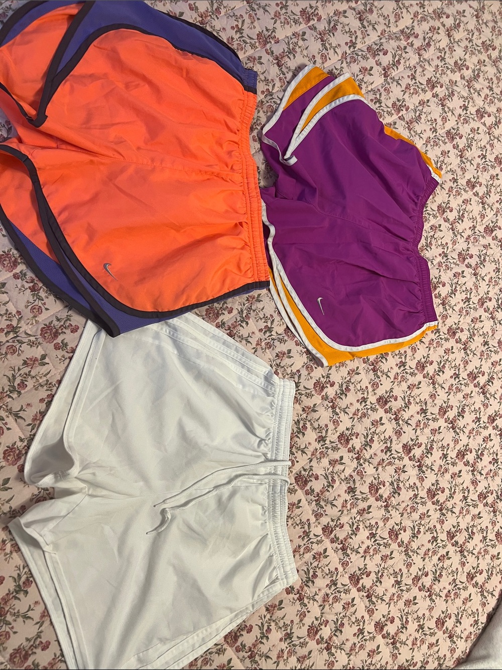 Nike Women's Trio Running Shorts - Orange, Purple, White